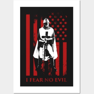 I Fear No Evil | Knights Templar & American Flag Posters and Art